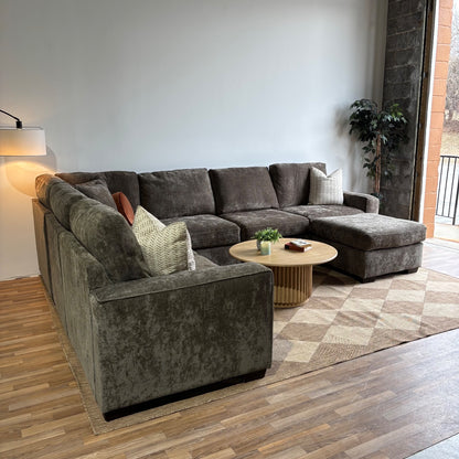 Atlas Modular Grand Corner Couch in Brown Chenille