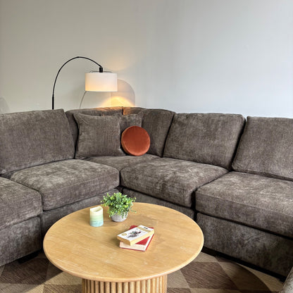 Atlas Modular Grand Corner Couch in Brown Chenille