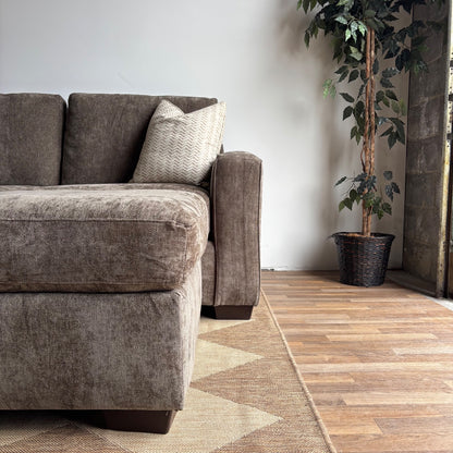 Atlas Modular U-Shape Enclosed Couch in Brown Chenille