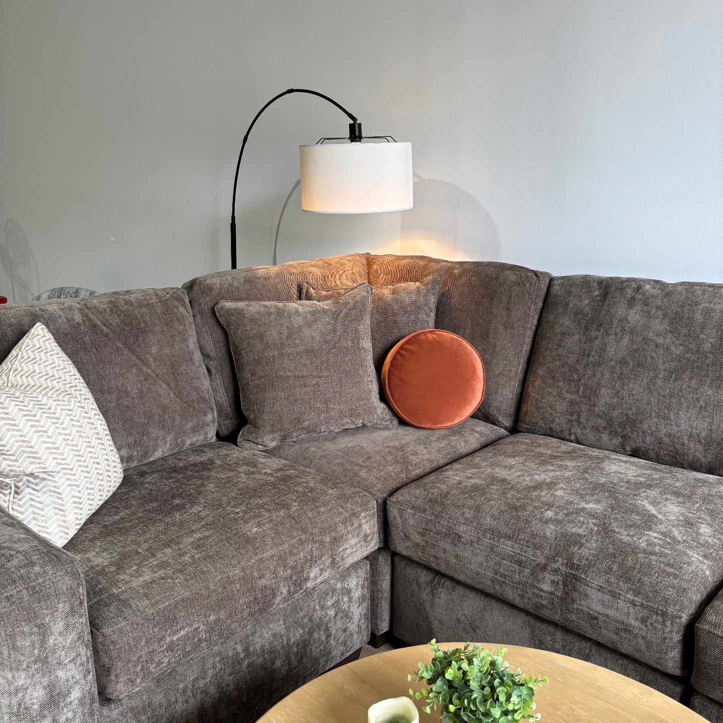 Atlas Modular U-Shape Enclosed Couch in Brown Chenille