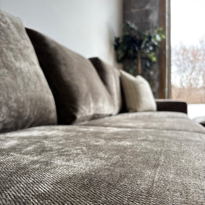 Atlas Modular Grand Corner Couch in Brown Chenille