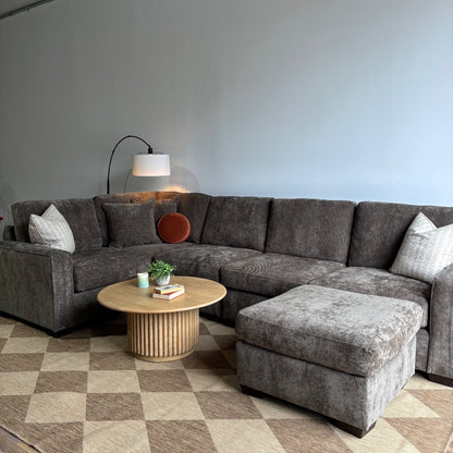 Atlas Modular U-Shape Enclosed Couch in Brown Chenille