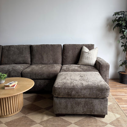 Atlas Modular U-Shape Enclosed Couch in Brown Chenille