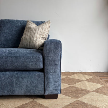 Atlas Modular Loveseat Sofa in Blue Chenille