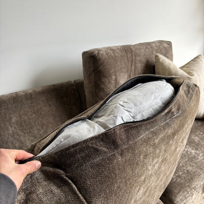 Atlas Modular U-Shape Enclosed Couch in Brown Chenille