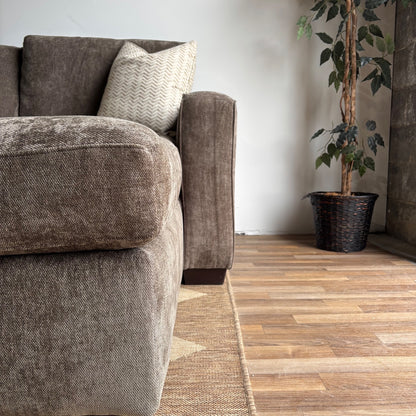 Atlas Modular Grand Corner Couch in Brown Chenille