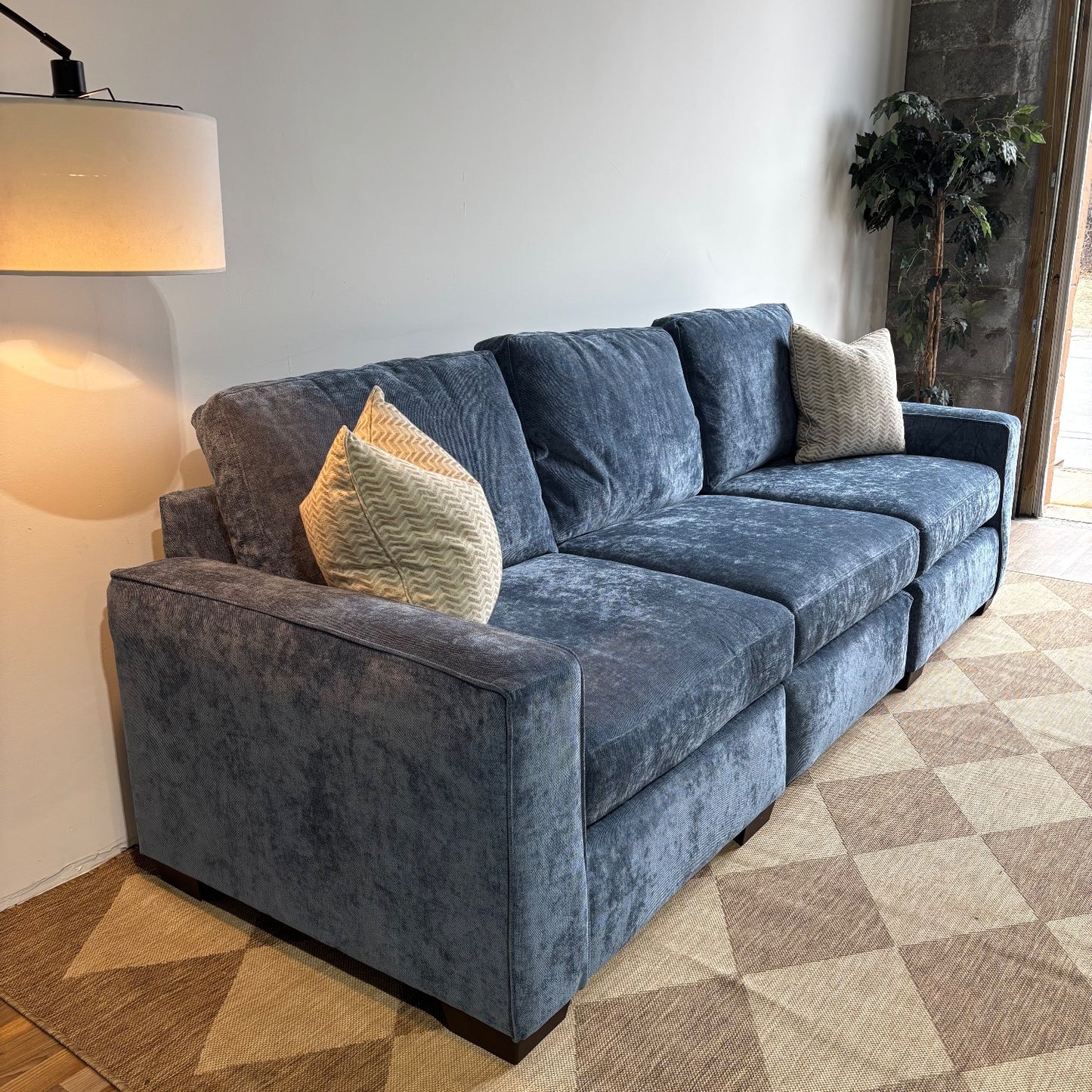 Atlas Modular Sofa in Blue Chenille