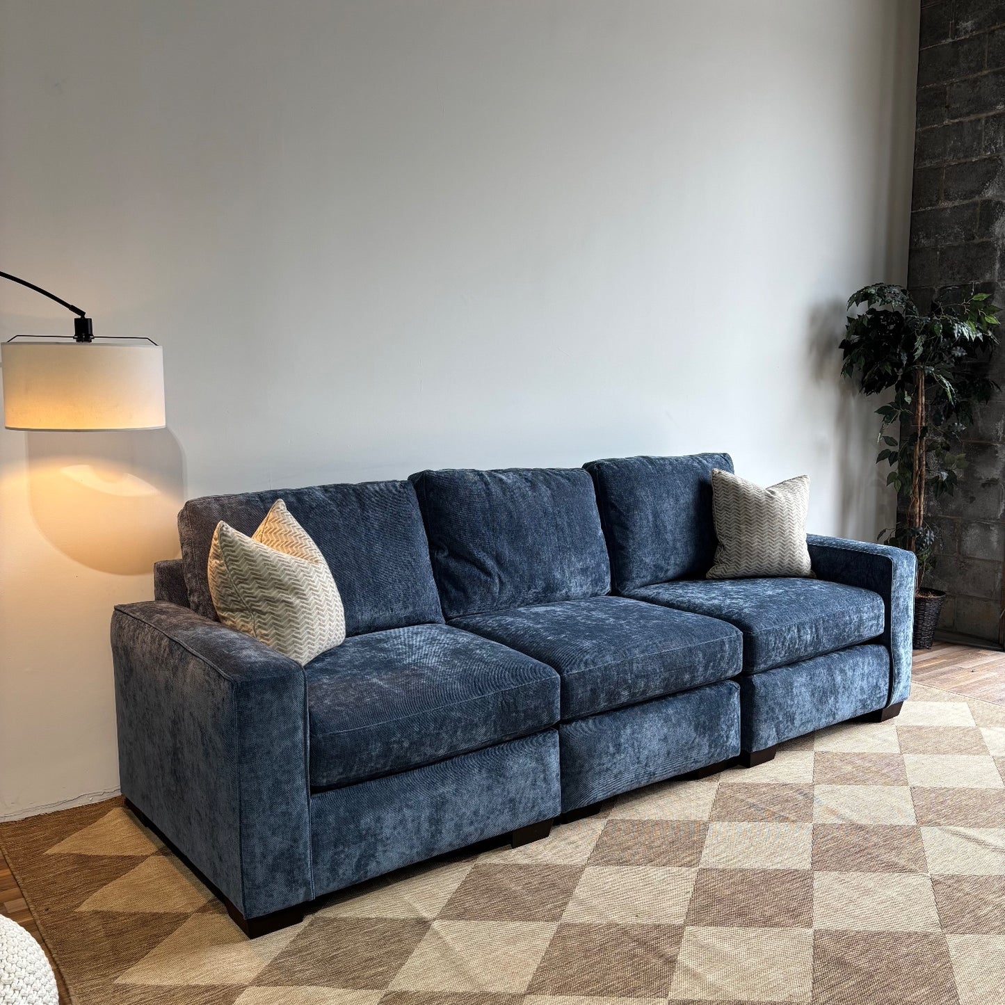 Atlas Modular Sofa in Blue Chenille