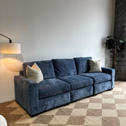 Atlas Modular Sofa in Blue Chenille