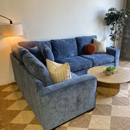 Atlas Modular L-Shaped Enclosed in Blue Chenille — Kindred Couches
