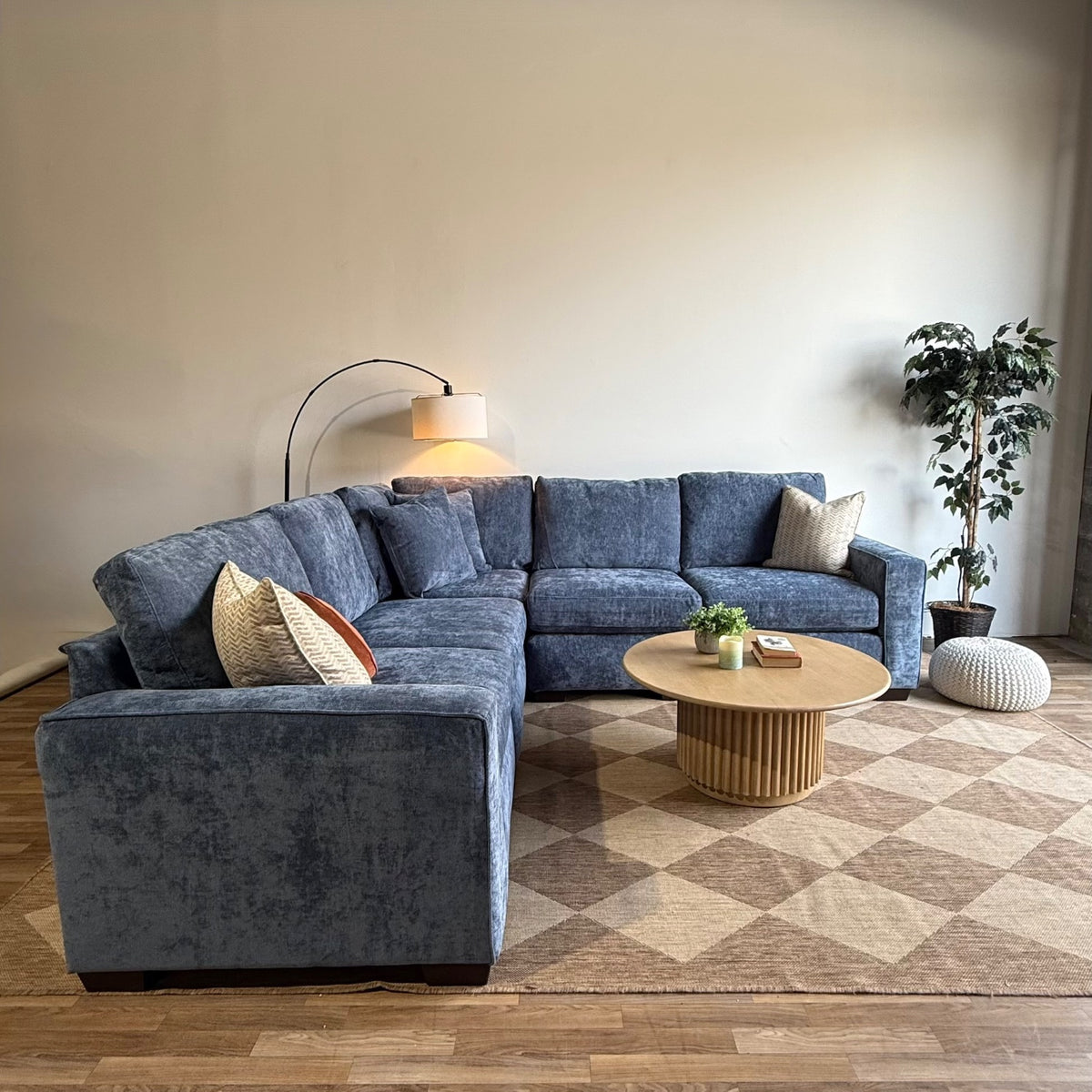 Atlas Modular Corner Sectional in Blue Chenille — Kindred Couches