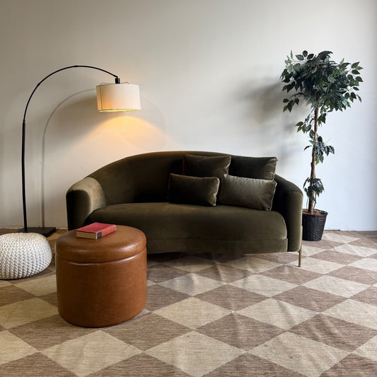 Interior Define Fiona Loveseat in Green Performance Velvet