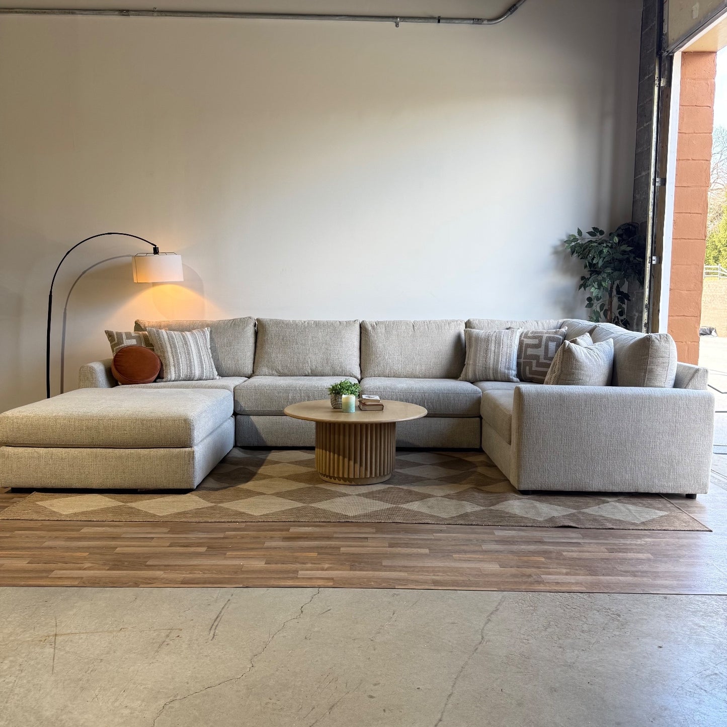Willow Modular U-Shape Enclosed Sectional in Beige Fabric — Kindred Couches