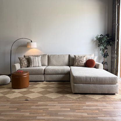 Willow Modular Sofa + Ottoman in Beige Fabric — Kindred Couches