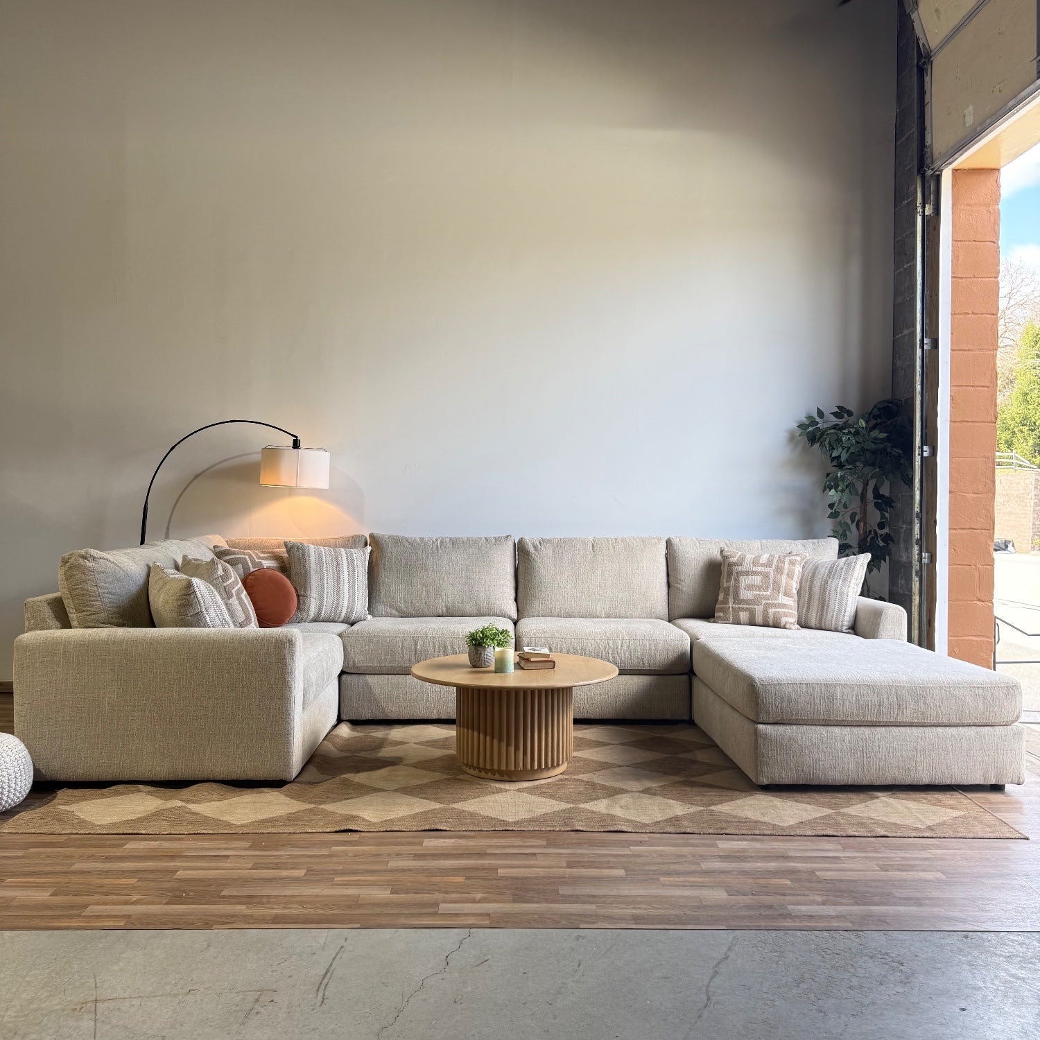 Willow Modular U-Shape Enclosed Sectional in Beige Fabric — Kindred Couches