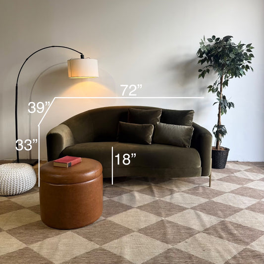 Interior Define Fiona Loveseat in Green Performance Velvet