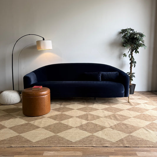 Interior Define Fiona Sofa in Blue Performance Velvet