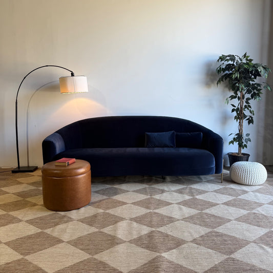 Interior Define Fiona Sofa in Blue Performance Velvet