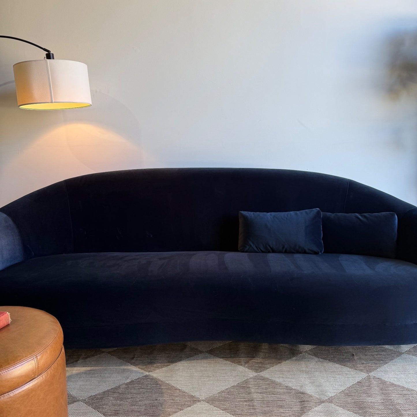 Interior Define Fiona Sofa in Blue Performance Velvet