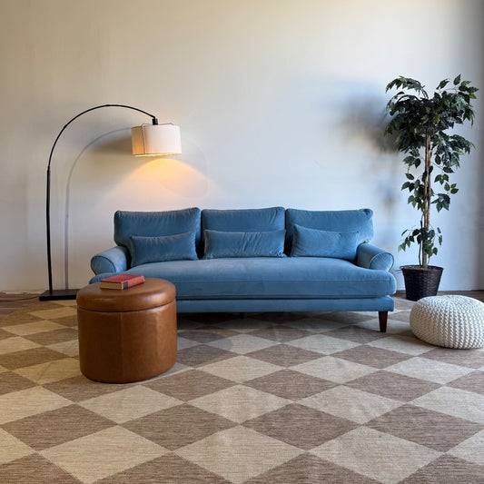 Interior Define Maxwell Sofa in Blue Performance Velvet