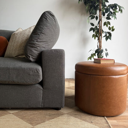 Serene Sofa w/Ottoman in Charcoal Gray Linen Fabric