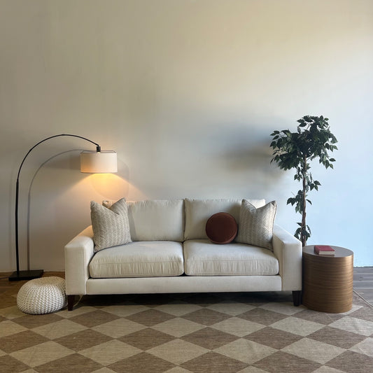 Interior Define Saylor Wide Arm Loveseat in Beige Performance Classic Weave