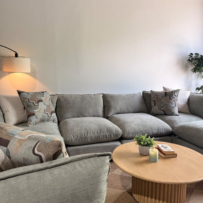 Mesa Grand Corner Sectional + Ottoman in Sage Green Chenille