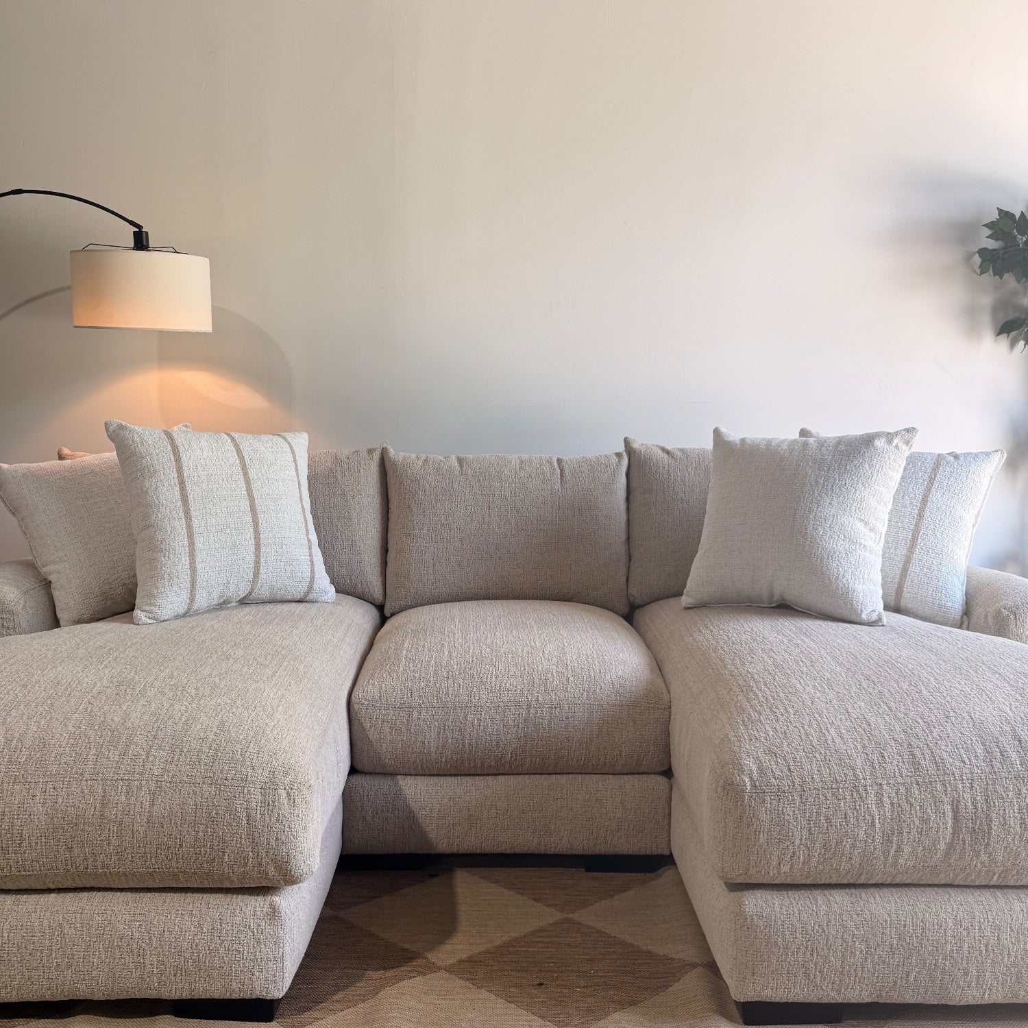 Parker Double Chaise Sectional in Beige — Kindred Couches