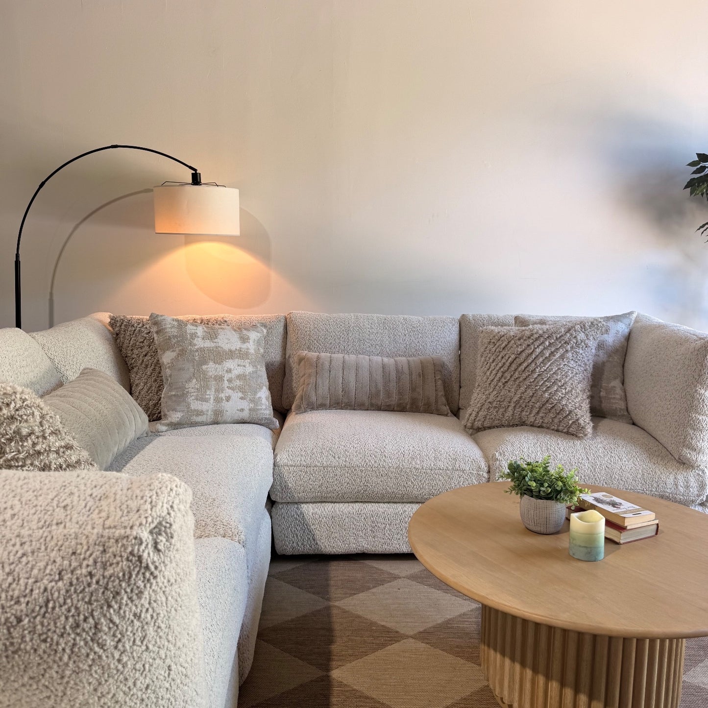 Georgia Corner Sectional in Cream Boucle — Kindred Couches