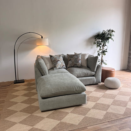 Mesa Loveseat + Ottoman in Sage Green Chenille