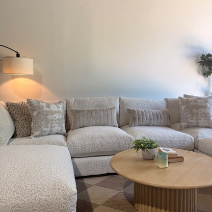 Georgia Double Chaise Sectional in Cream Boucle — Kindred Couches
