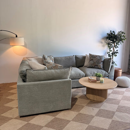Mesa L-Shape Enclosed Sectional in Sage Green Chenille
