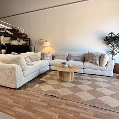 Georgia Grand Corner Sectional in Cream Boucle