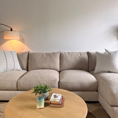 Parker Long Right Chaise Sectional in Beige — Kindred Couches