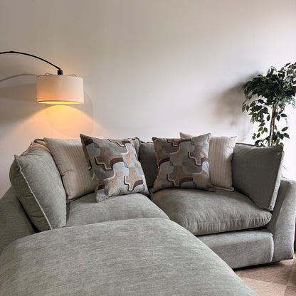 Mesa Loveseat + Ottoman in Sage Green Chenille