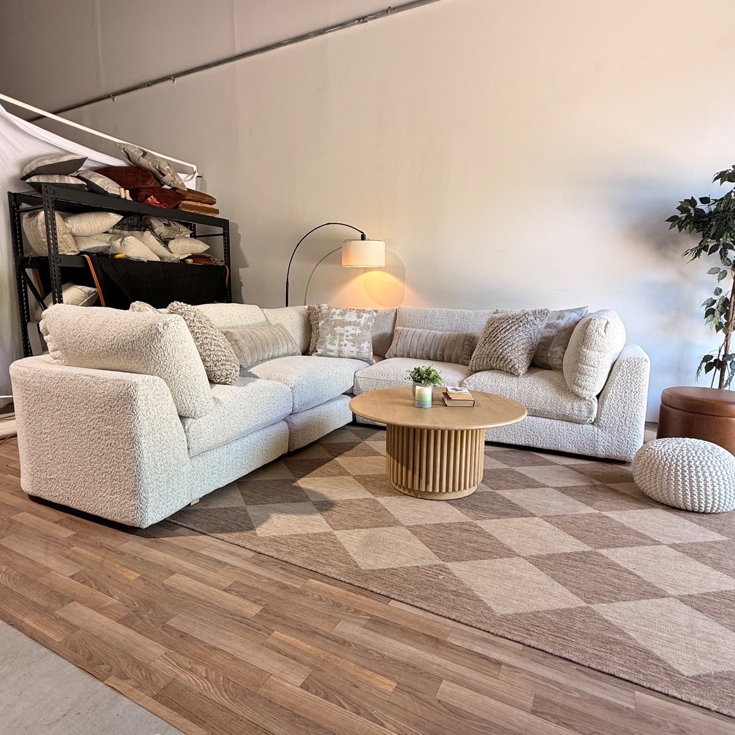 Georgia Corner Sectional in Cream Boucle — Kindred Couches