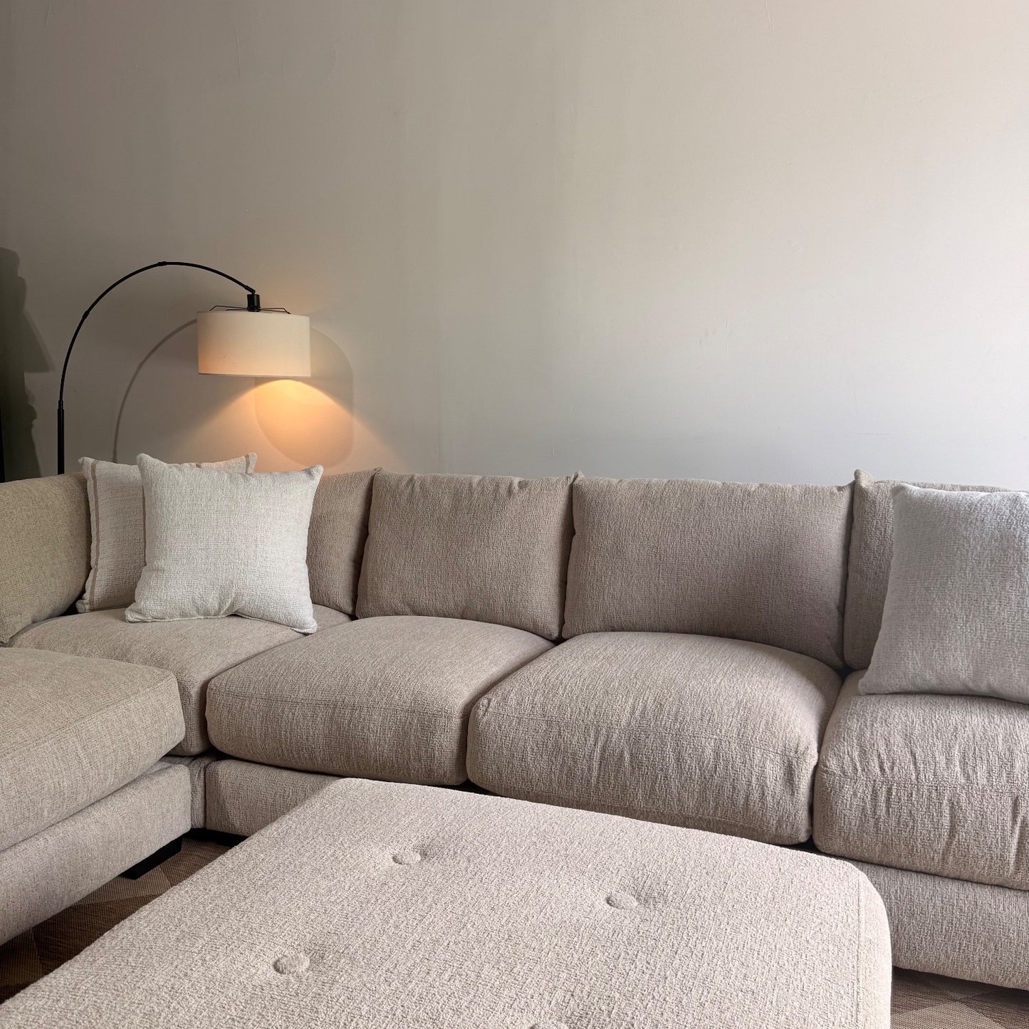 Parker Grand Corner + Ottoman Sectional in Beige — Kindred Couches