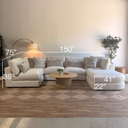 Georgia U-Shape Sectional in Cream Boucle — Kindred Couches