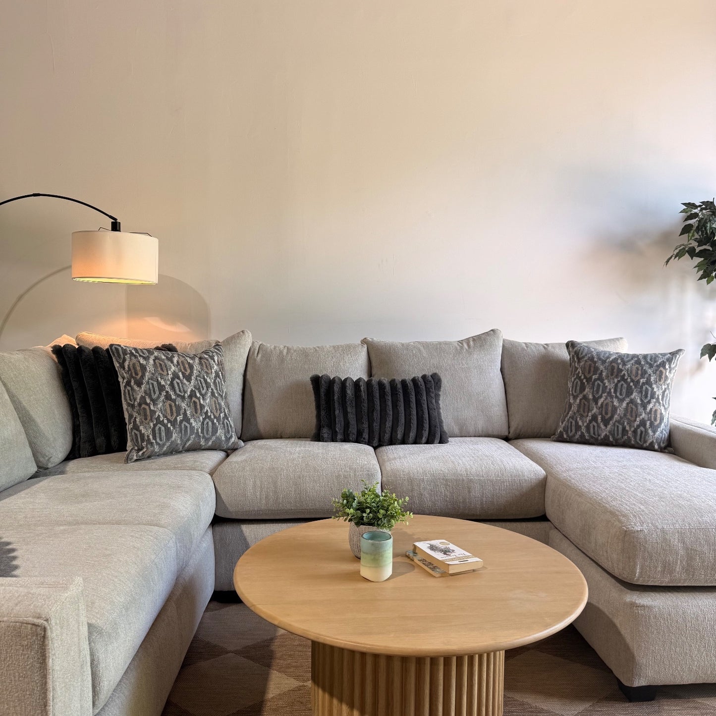Carter Sectional in Beige Fabric