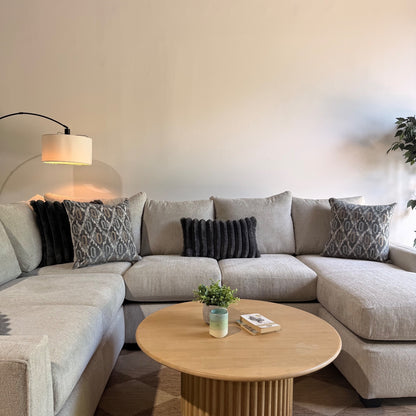 Carter Sectional in Beige Fabric