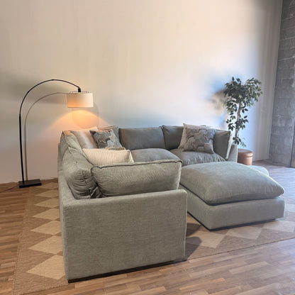 Mesa Corner Sectional + Ottoman in Sage Green