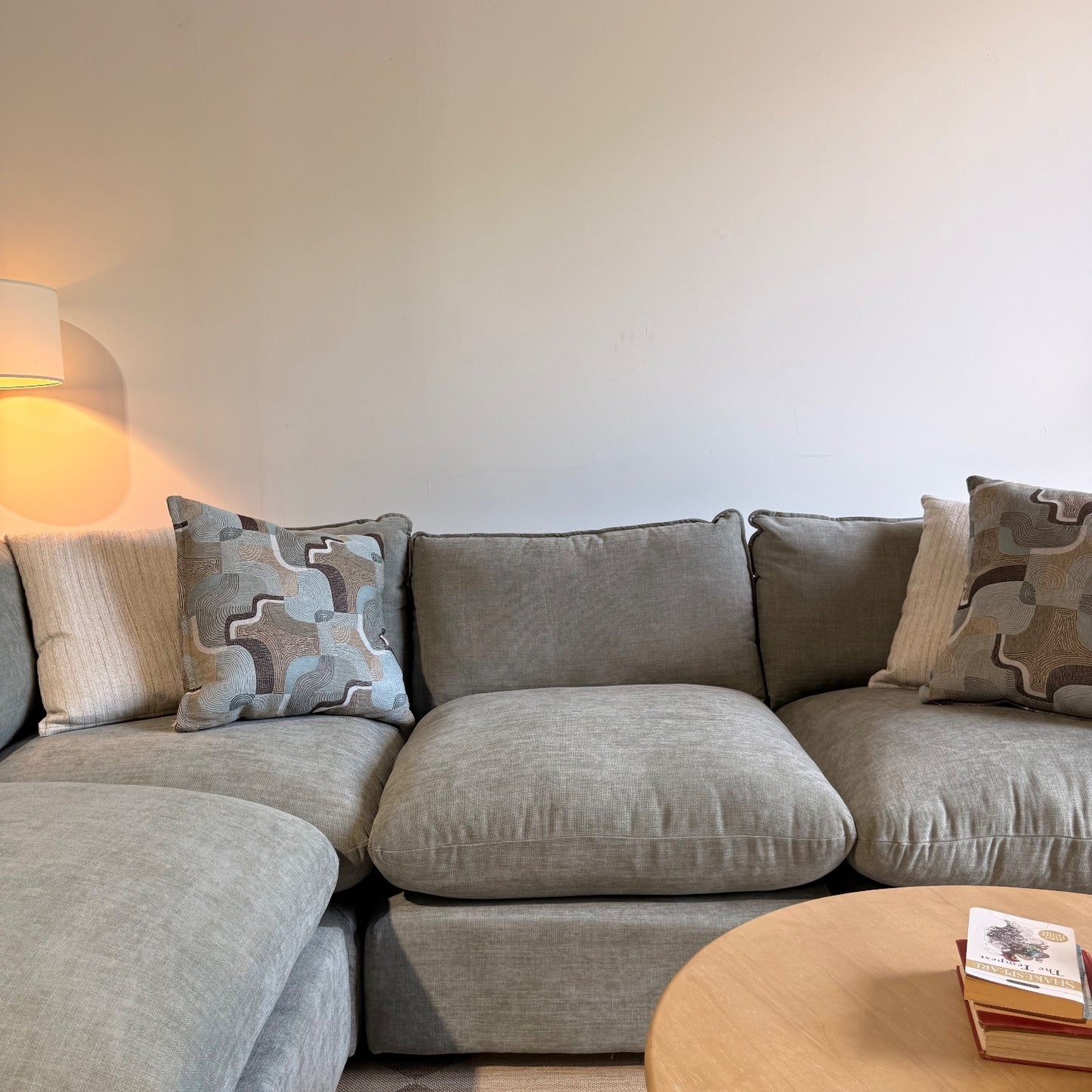 Mesa L-Shape Sectional in Sage Green Chenille