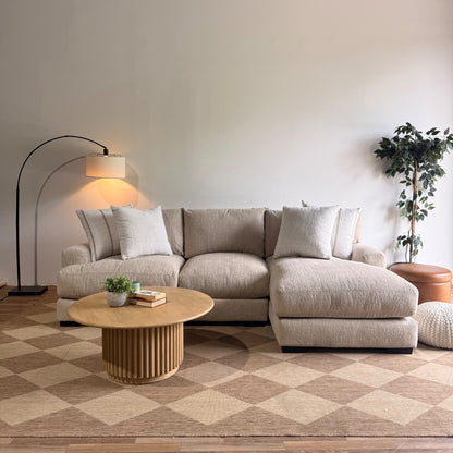 Parker Right Chaise Sectional in Beige Chenille — Kindred Couches