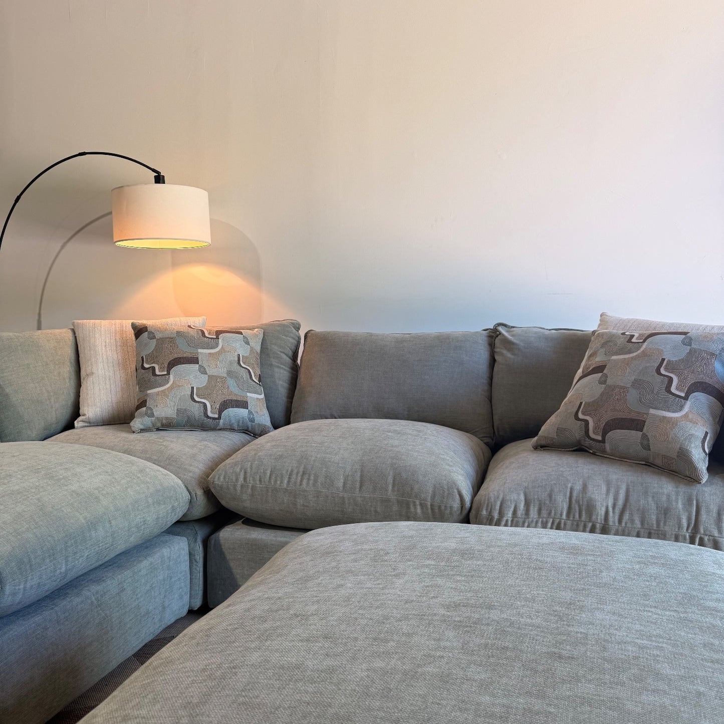 Mesa Corner Sectional + Ottoman in Sage Green