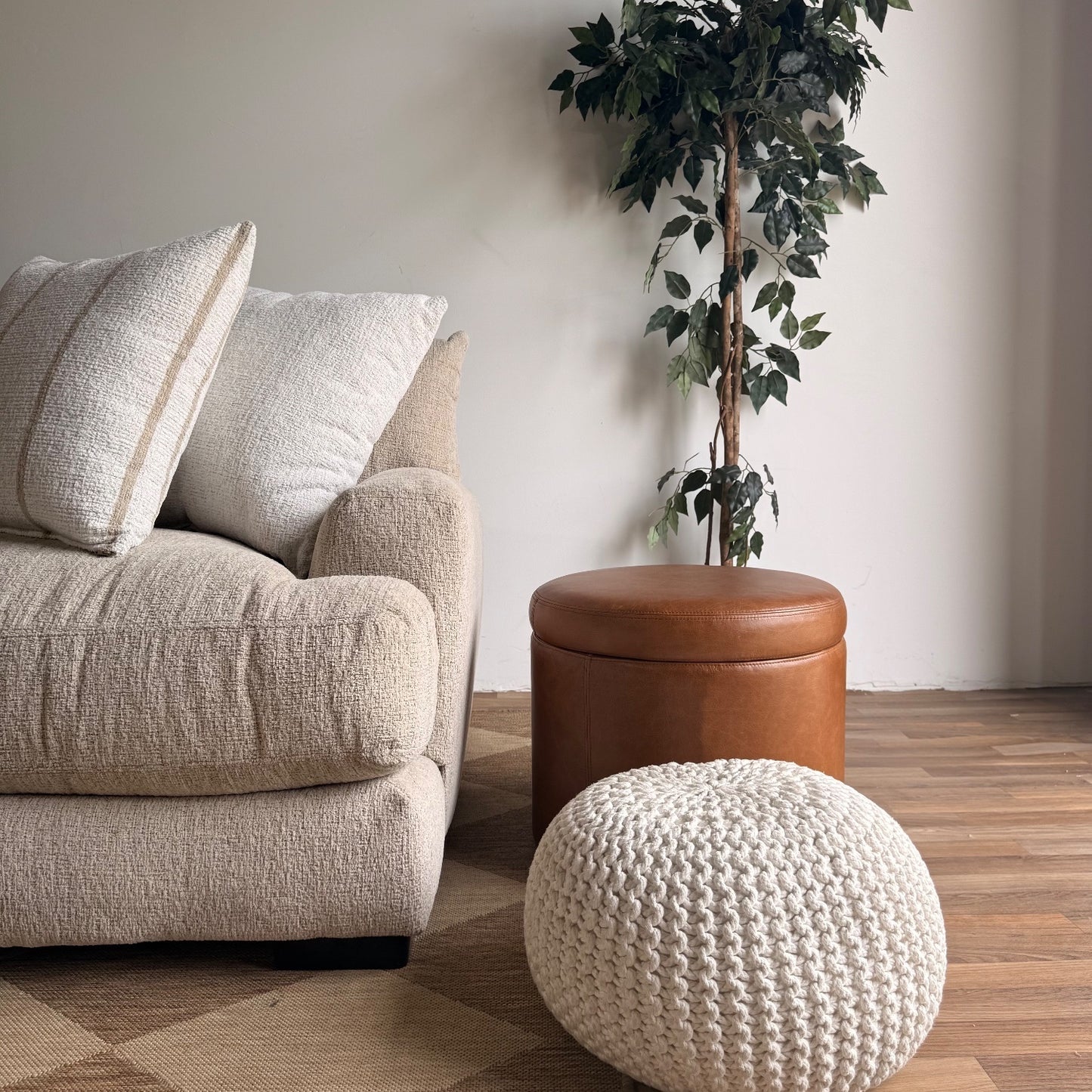 Parker Left Chaise Sectional in Beige Chenille — Kindred Couches