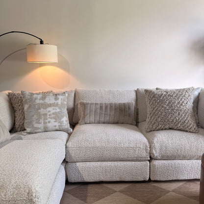 Georgia L-Shape Sectional in Cream Boucle
