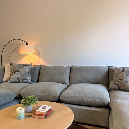 Mesa Double Chaise Sectional in Sage Green Chenille