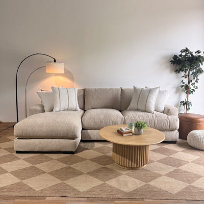 Parker Left Chaise Sectional in Beige Chenille — Kindred Couches