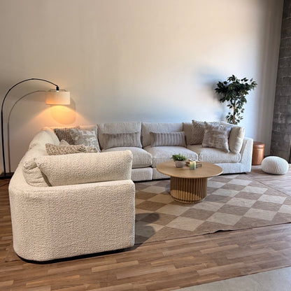 Georgia Grand Corner Sectional in Cream Boucle