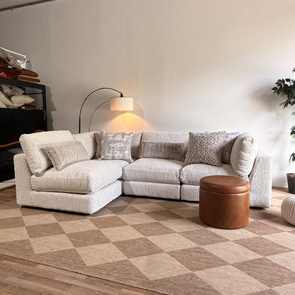 Georgia L-Shape Sectional in Cream Boucle